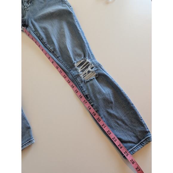 Good American Jeans Good Waist Crop Skinny Distressed Stretch Blue Size 8 29 - Picture 11 of 11